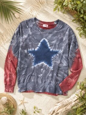 Allen Allen Tie-Dye Star Sweatshirt | Size Large